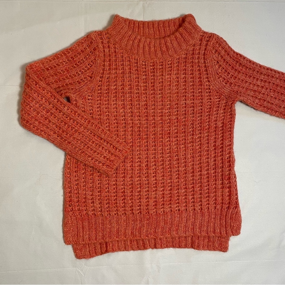 NWT New Anthropologie Field of Flowers Wool Blend Orange Sweater Size S - Picture 7 of 13